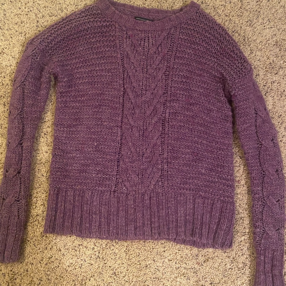 purple knitted american eagle sweater